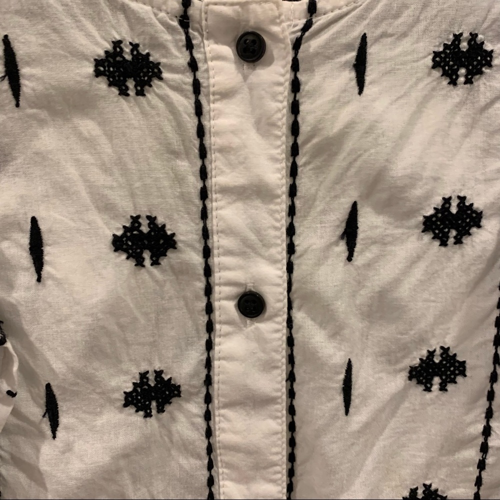 Sezane Cream and Black Patterned Blouse - Picture 3 of 4